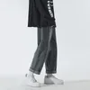 Enkelväg Mens Wide Leg Jeans Baggy Oversized Denim Pants Hip Hop Japanska Streetwear Koreanska Byxor för 220328