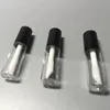 1,2 ml tom transparent plastläppglansrör läpprör läppstift mini prov kosmetisk behållare med rosguld cap 4 färger dh9481