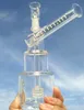 Около 10 '' Высота Hitman Кальян Кальяны Подарочная стеклянная стеклянная буровая буровые установки нефтяные буровые установки курят водяные трубы многослойные бонги Matrix Perc 14.4 Dome and Nail