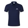 Camisa polo masculina de verão, manga curta casual, golfe, respirável, j lindeberg, camisa polo, alta qualidade, 220620