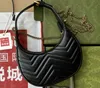 Sacos Realfine 5A 699514 20,5cm Black Color Marmont Mini Bolsas de Bolsas de ombro em forma de meia-lua para mulheres com pó Bag Box