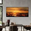 Moderne abstrakte Landschaftswandkunst-Leinwandmalerei, Sonnenaufgang, Meereslandschaft, Poster und Drucke auf Leinwand, Bild für Wohnzimmerdekoration