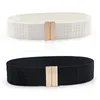 Belts 1Pc Women Stretch Elastic Wide Waist Belt Dress Gold Buckle Female Soild Black White Strap Cinturones Para MujerBeltsBelts