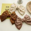 Oversized Bow Hair Clip Three-layer Butterfly Silk Satin Barrette Women Hairpins Vintage Ponytail Clips Hairgrip Hair Accessorie