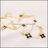 ペンダントネックレスペンダントジュエリーOyb New Korean Fashion Fourleaf Clover Long Necklace Chain Womens Color Flower Seater Jewelry783930