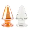 Grand verre godemichet anal énormes grosses boules anales bouchons dilatateur stimulateur bout à bout femme produits sexy jouets pour adultes articles de beauté