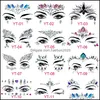 Party Masks Festive Supplies Home Garden 3D Crystal Tattoo Eye Gems Stickers Face Body Jewels Festival Glitter Fancy Makeup Beauty Tool Dr