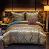 Jacquard Weave Dekbedovertrek Bed Euro Beddengoed Set voor Dubbele Textiel Luxe Kussenslopen Slaapkamer Trooster 220x240 Geen blad 220321