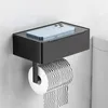 Muur gemonteerd zwart toiletweefsel papier rolhouder met telefoonopslag badkamer accessoires 220611