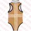 Mode enfant maillots de bain une pièce Bikini fermeture éclair conception maillot de bain pour enfants Plaid Logo enfants maillot de bain