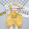Ljw cartoon baby pakken babykleding set voor jongens meisjes schattige zomer casual kleding set gestreepte topshorts kinderkleding 220608
