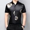 メンズカジュアルシャツデザイナー銀色のメンズ衣料韓国ファッション夏の半袖シャツラグジュアリードレス服ジャージー5men's