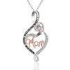 New S925 sterling silver favor diamond heart necklace mom holiday gift love pendant mother's day gift jewelry