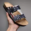 Avec boîte chaussures imprimées sandales personnalisées sandales en liège baskets hommes femmes bricolage modèle logo diapositives style de mode personnalisé été pantoufles pour hommes eur 35-47