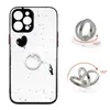 Metal Finger Ring Holder cases for iphone 13 pro max 12 11 X XR XS MAX 7 PLUS Bling Glitter Heart Love Ocean Hard PC Acrylic TPU Butterfly Flower back Cover