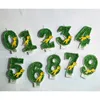Schattige groene dinosaurus kinderen s verjaardag kaarsen doos nummer 0 9 cake topper decoratie plug -in dessert tafel feest cadeaus benodigdheden 220606