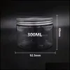 Storage Boxes Bins Home Organization Housekee Garden 300Ml Plastic Jars Clear Pet Cans Round Bottle With Aluminum Lids For Food Drop Deliv