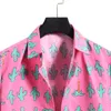 Pink Floral Hawaiian Chemise Homme Summer Short Sleeve Beach Aloha S Men Casual Button Up Shirt Male XXL 220707