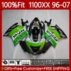 Carene per stampi ad iniezione per HONDA Blackbird CBR1100 CBR 1100XX 1100 XX CC 96-07 114No.78 CBR1100XX 96 97 98 99 00 01 02 03 04 05 06 07 1100CC 1996 2007 Corpo Repsol verde