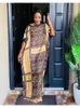 민족 의류 패션 인쇄 여름 섹시한 실크 카프탄 드레스 보호 긴 전장 휴가 여성 해변 카프탄 아프리카 드레스