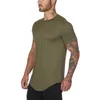 Örgü tişört giyim sıkı spor salonu erkek yaz üstleri tees homme katı hızlı kuru vücut geliştirme fitness tshirt 220527