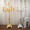 Ljushållare Europa Guld/Siver 5 Arm Metal Candelabra Gold Stor stativ för heminredning