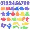 Alphanumeric Letter Puzzle Bath Toys Soft EVA Kids Baby Bathroom Water Toys Early Educational Suction Up Fish Bathing Toy 220531