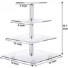 Andra Bakeware 4-Tier Cake Plate Stand LED Light String Cupcake Holder Akryl Display Wedding Party Decoration Tools Another