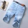 Summer Men s Slim Fit Fit Short Fashion Cotton Stretch Denim vintage S Grey Blue Pants Male Brand Roupos 220715