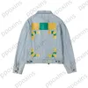 Modeontwerper herenjack gewassen denim Europees modemerk beschadigde witte bedrukte winterjacks mannen windbreakers jas