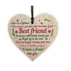 Fait à la main en bois en forme de coeur suspendu cadeau plaque pendentif famille amitié amour signe étiquettes de vin arbre de Noël petits coeurs suspendus décor W2