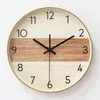 Reloj de pared silencioso nórdico minimalista sala de estar reloj de pared americano creativo Orologi Parete redondo Klok decoración del hogar OO50WC T200616