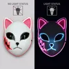 3 Colors Halloween Demon Slayer Mask Japanese Anime Carnival Costume Cosplay Glowing Led Face Masks Festival Favor Props Masquerade Fox Party Gift