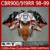 Корпус OEM для Honda CBR900RR CBR919RR CBR 919RR 900RR 98 99 CBR 919RR 900RR 98 99 CBR 917NO.174 CBR919 CBR900 RR CBR Оранжевый черный 900 919 RR CC 1998 1999 900CC 919CC 1998-1999