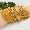 4 -stcs/lot Indian Gold Color Bangles BraM -armbanden voor vrouwen Afrikaanse sieraden Luxe Dubai Gold Compated Jewely Wedding Gift 220726
