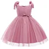 Summer Girl Tulle Dress Princess Party Tutu Fluffy Pearl Dress Kids Wedding Evening Gown Children Clothing Baby Clothes Vestidos 220707