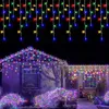 문자열 3.5/5m 고드름 끈 조명 크리스마스 요정 야외 장식 LED 커튼 조명 연도 화환 램프 안뜰 라이트 링
