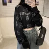 Bluzy damskie bluzy gotycka bluza kobiet motyl zabawny druk 2022 Autumn Fashion Tops High Street punk styl harajuku turtlen