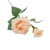 En faux blomma kort stamkored steg 2 huvuden per bit simulering höst rosa för bröllop hem dekorativa konstgjorda blommor