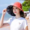 Bucket Hats Women Sun Protection Caps Beach All-match Ladies Big Brim Elegant Bow Lovely Female Koreans Style Leisure Fashion G220418