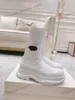 2022 Designer Luxus Strickschuhe Boot Graffiti Tread Slick Männer Frauen Casual Socken Schuhplattform Halbstiefel Weiß Schwarz Outdoor Trainer A41a #