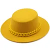 Kadınlar Top şapka geniş ağzına kadar yün caz fedora şapkaları Panama Trilby Cap Trend Kumarbaz Şapkası Toptan