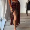 PUWD Kobiety Zagadnie zdobytego nadruku z boku spódnica letnie wakacje vintage plażowe damskie spódnice bohemia żeńskie dna 220701