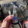 Petit narguilé Pyrex verre percolateur Bongs eau barboteur tuyaux fumer tuyau 5,9 pouces d'épaisseur bleu nid d'abeille recycleur Bong Dab Rig avec 14mm femelle bol de tabac en verre