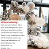 125pcs Wedding Decoration Balloon Garland Kit Silver White Chrome Globos 4D Ball Baby Shower Background Wall Party Supplies 220523