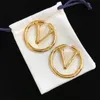 Designer Jewelrys Letter Earrings Fashion Gold Hoop Earrings for Lady Women Party Wedding Lovers Gift Engagement Jewelry