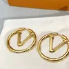 Designer Huggie Pendant örhängen Big Circle For Women Earring Luxurys Designers Letter V Hoop örhängen gåva