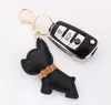 Portachiavi per auto con cane francese Fibbia Cucciolo di bulldog Ciondolo Portachiavi Porta anelli PU Pelle Animali Charms Cartone animato Accessori per gioielli da uomo per donna Portachiavi per borsa