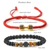 Beaded Strands Trendy Set Men Bracelet 6mm Nature Onyx Stone Handmade Braided Dumbbell Bracelets&Bangles Women Barbell Yoga Jewe Lars22