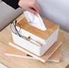 Desktop Tissue Box Multifunctionele woonkamer Bamboe deksel Papierhouder Doos Cover Remote Control Hotel Opbergdozen DE504